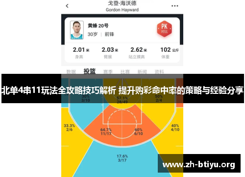 北单4串11玩法全攻略技巧解析 提升购彩命中率的策略与经验分享 北单4串11玩法全攻略技巧解析 提升购彩命中率的策略与经验分享